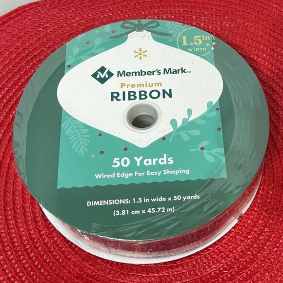 Members Mark Wired Ribbon Black and Cream Buffalo Check 50 yards NWT - Picture 3 of 5